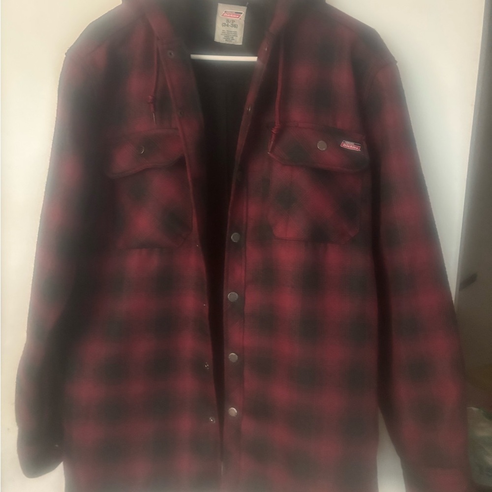 Dickies Red and Black Lightweight Shirt Jacket